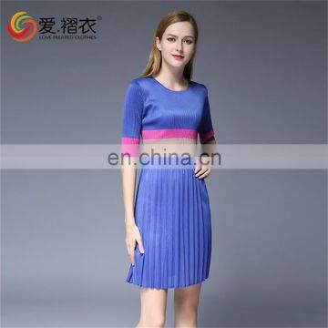 Hot Sale Graceful Summer Ladies Casual Pleated Lady Office Dress