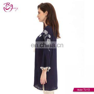 Guangzhou Apparel Summer Thread Long Sleeve Blouse Fashion Design photo-2