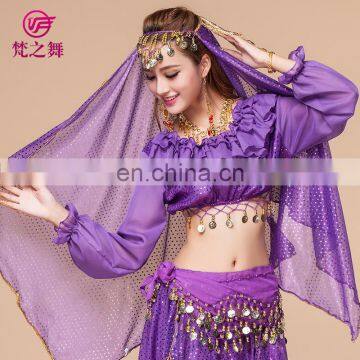 P-9010 chiffon and glittery professional Belly dance face head veils