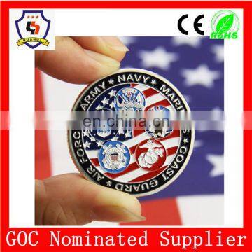 2016 new design military commemorative coins, souvenir coin with 5 military badge design (HH-souvenir coin-0004)