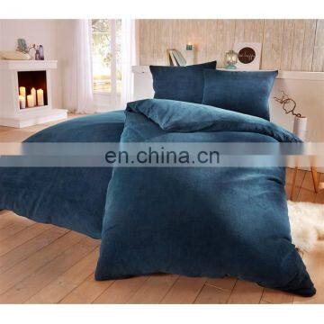 I@home 100%polyester Soild Color Microfiber Coral Fleece Bed Duvet Cover Sheet Set photo-3