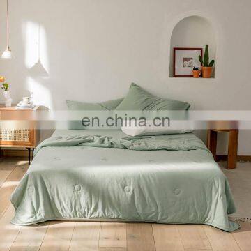 Wholesale Comforter Folded Soft 100% Cotton Knitted Lightweight Coverlet For All Season Quilt photo-2