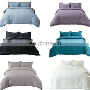 Hot Sell Ins Style Grey Purple 100% Microfiber 3 Piece Bed Sheet Set Full King Duvet Cover photo-7