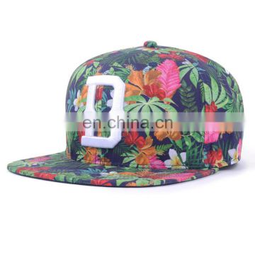 Custom Design Your Own Printing Floral Snapback Cap Hat