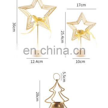 Soft Time Golden Candlestick Iron Pentacle Candlestick Christmas Decorationscreative Table Decorations photo-6