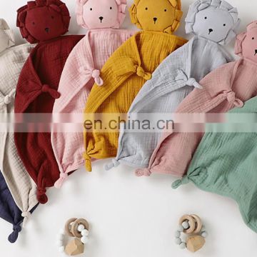 Wholesale soft and cute 100% organic cotton muslin baby blanket