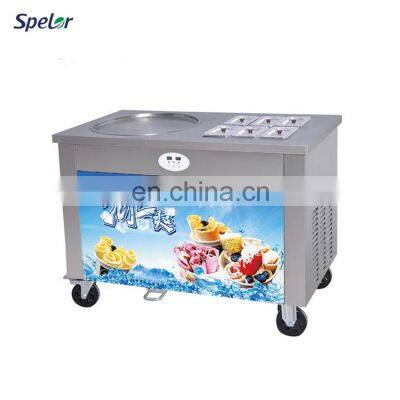 Hot Sale 2021 Stainless Steel Single Mini Roll Stir Profession Fry Ice Cream Machine Fried