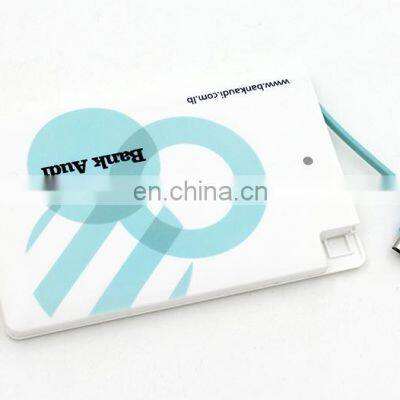 Slim 2500mAh Power Bank Self Charging Cable Card Usb Power Charger photo-3