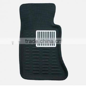 3D vehicle floor mat with steel footstep