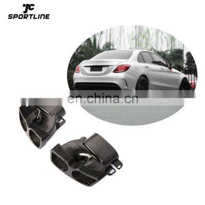 Dry Carbon Fiber W222 W218 W176 W213 W205 Exhaust Pipe for Mercedes Benz C63 AMG/C63 AMG S 2-Door 4-Door 15-18