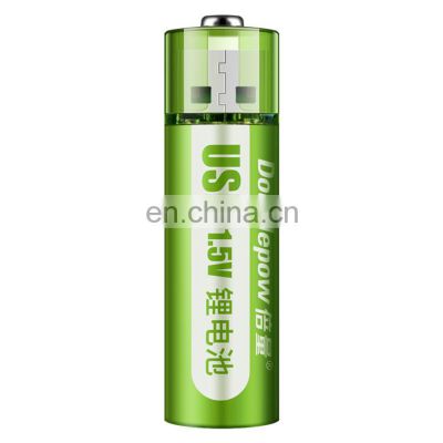 Custom USB Charging 1.5V 1800mWh lithium ion li ion continuance rechargeable usb aa batteries