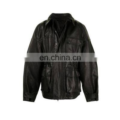 YIHAO wholesale OEM custom fashion new arrival  fashion men jackets leather windproof leather jacket