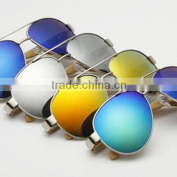 hand made wood temple metal frame classic men driving fishing sunglasses