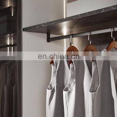 Modern Bedroom Wardrobe Closet Customized Aluminum Frame Glass Door Wardrobes
