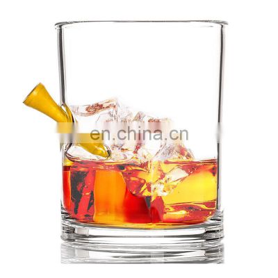 8oz customized logo printing food grade handmade metal bullet stuck in glass for gift