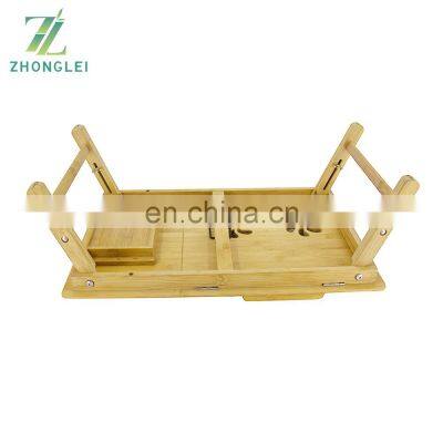 Portable Bamboo Foldable Laptop Desk Breakfast Serving Bed Tray Computer Gaming Desk Table photo-2