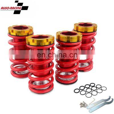 AUSO Lowering Scaled Adjustable Red Auto Coilover Suspension Shock Absorber Coil Spring For Civic