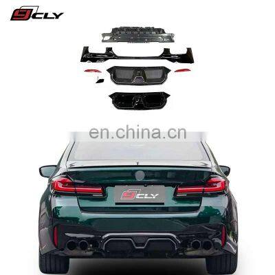CLY CS Diffusers For 2017-2021 BMW 5 Series G30 G38 Facelift Rear Diffuser Car Bumper Rear Lip Gloss Black diffuser