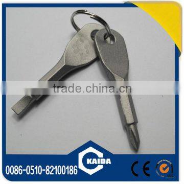 Mini pocket stainless steel outdoor tool EDC cross combination screwdriver with keychain key ring