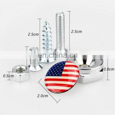 Customized Aluminum Alloy Metal 8mm Country Flag Logo Car License Plate Bolt photo-2