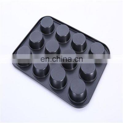 12 Cups Non-stick Metal Cupcake Mold Egg Tart Baking Dish Muffin Cake Mould Baking Cup photo-2