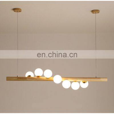 High Quality Nordic Luxury Modern Pendant Light Living Room Hotel Wooden Glass G9 LED Chandelier for Decor