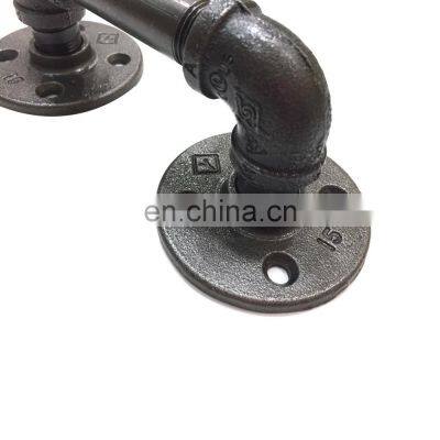Traditional Rusty Antique Industrial Pipe Cabinet Barn Door Pull Handle Industrial Metal Pipe Door Handle photo-4