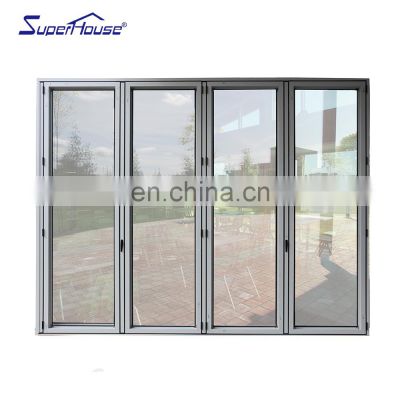 Modern Bi-folding wooden Door Shop Restaurant Aluminum Folding Door For Sale