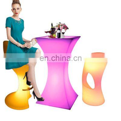 plastic tables and chairs /RGBW color changing led outdoor patio garden nightclub furniture plastic party tables and chairs