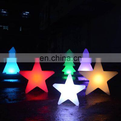 desktop led Christmas tree light /rechargeable Christmas holiday PE plastic led tree star snow garden solar decoration lights