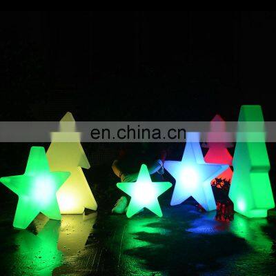 Christmas decorations outdoor giant ornaments /artificial holiday PE plastic led tree star snow lighting led decor light