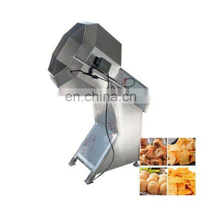 Two Heads French Fries Continuous Drum Seasoning Mixed Drum And Seasoning Machine