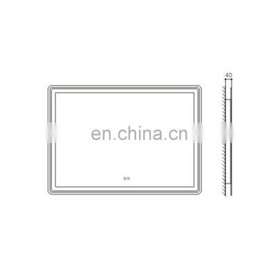 Opening Sale Rectangle Vanity Mirror Hot New Products Bathroom Makeup LED Mirror With Touch Screen photo-4