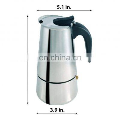 CHINA FACTORY 6 Cup Coffee Maker Stovetop Espresso Coffee Maker Moka Coffee Pot Stainless Steel photo-2