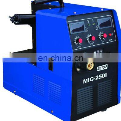 MIG-250I Igbt Inverter Mig Mag Welding Machinery MIG 350 Mig 250 Price List 15-20l/min 16-26.5v 40-250A 50/60HZ 8.4KVA 25kg Blue