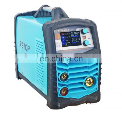 Best Selling Liquid Crystal Double Pulse MIG-200WDP Welding Machine With MMA,TIG, Monopulse,Unitization Welding Machine.
