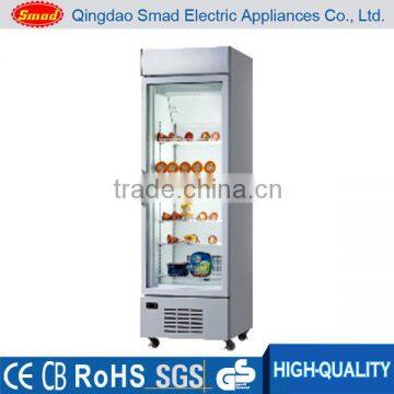 three side glass door novelty design showcase freezer