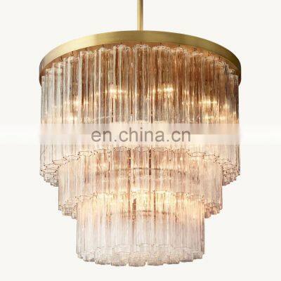 Custom Modern Luxury Cielo Three-Tier Round Glass Chandelier Hanging For Living Room Restaurant Hotel Bedroom Ceiling Lighting photo-2