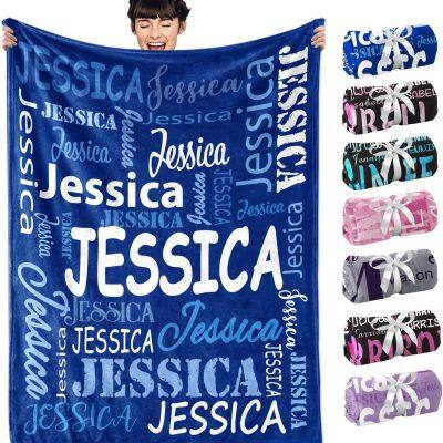 Personalized Blankets for Kids Flannel Name Blankets Customized for Christmas Kids Gifts