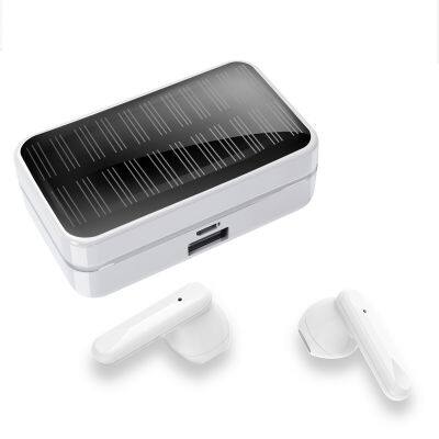 Solar Tws Charging Earbuds Bt Headset Tws Sports Handsfree Earphone true Earbuds with Solar