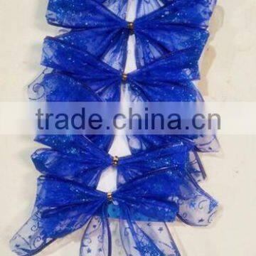 Christmas Butterfly Knot With Glitter Paint, Ribbon Bow Suitable for Christmas Packaging and Wedding Decoration photo-3