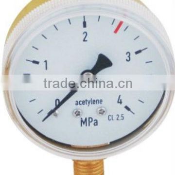 2.5 bottom screw window acetylene pressure gauge