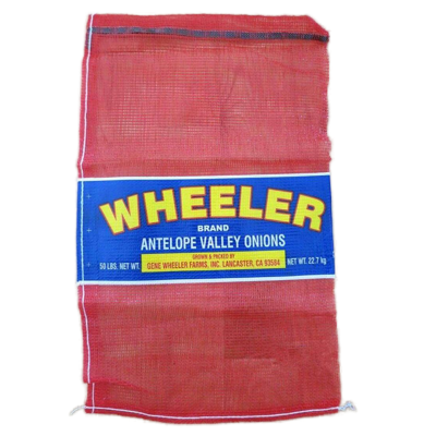 PRINTED PP LENO MESH BAG WITH BAND LABEL LOGO FOR ONIONS photo-3