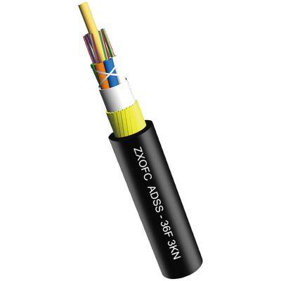 ADSS Optic Cable Black Outer Sheath Made of FRP Center Reinforcement Jelly FBT Loose Tube