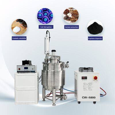 Industry Ultrasonic Homogenizer Sonicator Liquid Mixer With Tank for Cosmetic Processing Emulsification photo-1