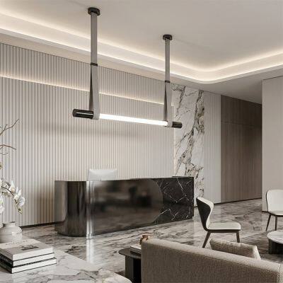 Maso Lighting Architectural Leather LED Linear Pendant | Minimalist 1.2m & 1.4m Bar