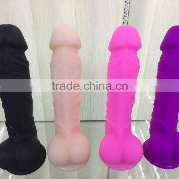 2016 Hot Gift Soft Flexible Full Boby Sex Products Silicone Sex Dildo for Women with Sucker Cup