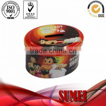 oval shape money saving tin box