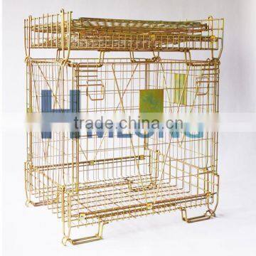 Folded Wire Mesh Steel Forklifts Stacking Container photo-3