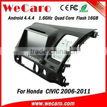 Wecaro android 4.4.4 car touch screen for honda civic dvd gps mirror link right hand drive 2006 - 2011